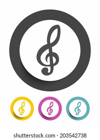 Treble clef. sign icon