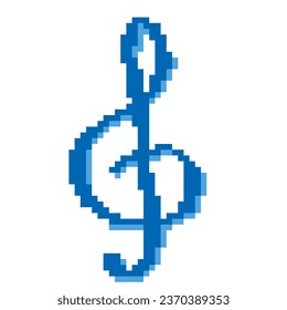 Dibujo de píxeles de signo de hoja de cálculo, icono de elemento de diseño de música en estilo de píxel