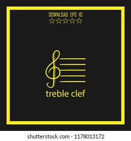 treble clef sketch vector icon