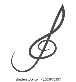 Treble clef symbol. Vector icon.