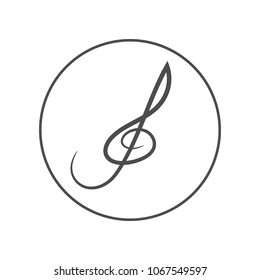 Treble clef symbol. Vector icon.