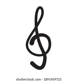 Treble Clef Vector Drawing On White Stock Vector (Royalty Free ...