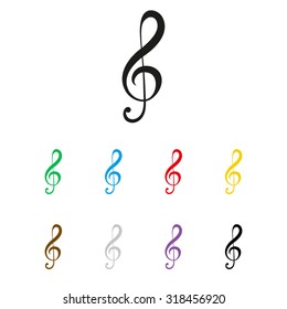 treble clef - vector icon 