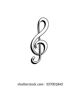 treble clef - vector icon