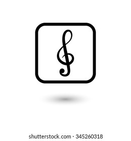 treble clef - vector icon