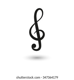 treble clef - vector icon