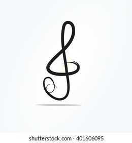 Treble clef. Vector icon