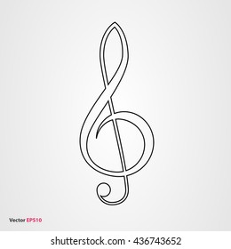 Treble clef vector icon