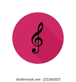 Treble clef vector icon illustration EPS 10. G-clef, music key flat sign. Melody, song, tune, audio image for web, dev, app. Music theory symbol. Sound media concept. Isolated on white