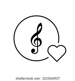 Treble clef vector icon illustration EPS 10. G-clef, music key flat sign. Melody, song, tune, audio image for web, dev, app. Music theory symbol. Sound media, love of music concept. Isolated on white