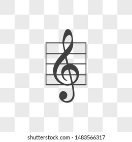 Treble clef vector icon in modern design style for web site and mobile app