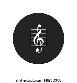 Treble clef vector icon in modern design style for web site and mobile app