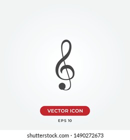 Treble clef vector icon in modern design style for web site and mobile app