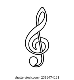 Treble clef vector icon. Music notes illustration sign. Music symbol. Notes logo.