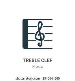 Treble clef vector icon on white background. Flat vector treble clef icon symbol sign from modern music collection for mobile concept and web apps design.