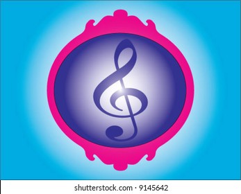 treble clef vector illustration