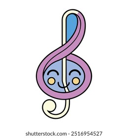 Ilustração de vetor de clave de agudos, clipart de desenho animado e design de arte de linha