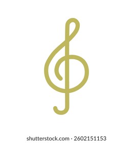 Treble clef vector isolated icon. Music sign. Graph symbol for music and sound web site and apps design, logo, app, UI