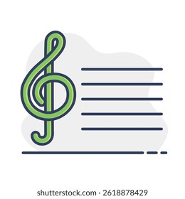 Treble clef vector isolated icon. Music sign. Graph symbol for music and sound web site and apps design, logo, app, UI