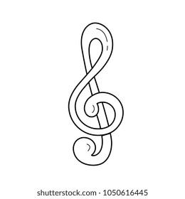 Treble clef vector line icon isolated on white background. Treble clef line icon for infographic, website or app. Icon designed on a grid system.