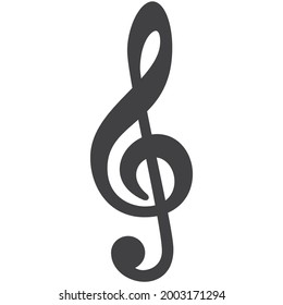 Treble clef vector music icon isolated on white