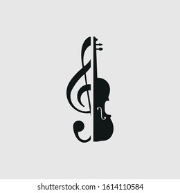 
Treble clef and violin icon vector