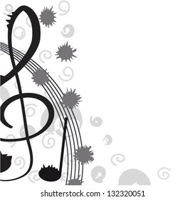 Treble clef for your design. A vector illustration
