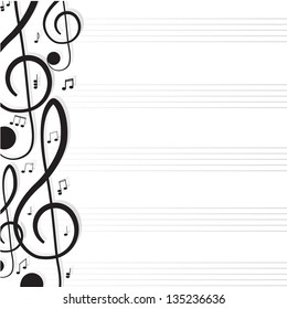 Treble clef for your design. A vector illustration