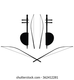 Treble fiddle or soprano Sounded string Thai music instrument, Eps10 vector format