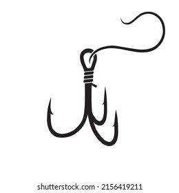 Treble Fishing Hook Vector Abstract Silhouette Stock Vector (Royalty ...