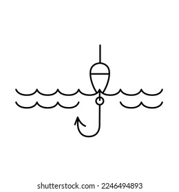 Treble hook icon outline design vector illustration on white background