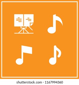 treble icon. 4 treble vector set. music note, sheet music and musical note icons for web and design about treble theme