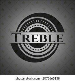 Treble emblema negro estilo retro. Ilustración vectorial. Detallado. 