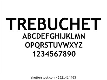 Trebuchet font for logo and headline. Isolated vector typeset