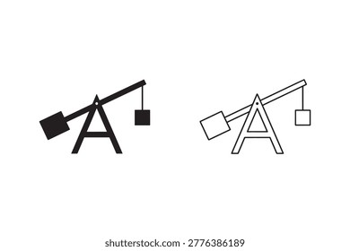 Trebuchet icon set with medieval catapult machine design suitable for history war strategy and educational content clean vector style