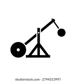 Trebuchet Silhouette Icon for Medieval Siege Warfare History.eps