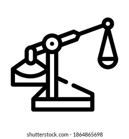 vector de icono de línea de arma vintage de trebuchet. signo de arma vintage de trebuchet. símbolo de contorno aislado ilustración negra