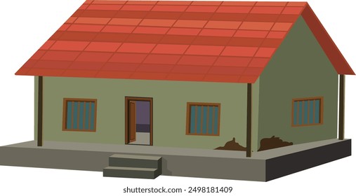 Treditional Indian village hut vector isolated illustration on white background