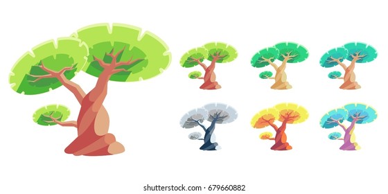 Tree in 2 Dimension Animation Assets Environment Child Magazine Novel Cover Poster Concept Art etc.
