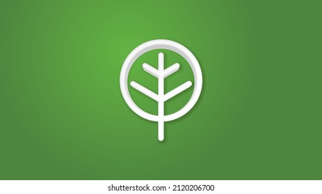 icono de color plano de 3d línea de árbol. Ilustración vectorial realista. Pictograma aislado. Vista superior. Colorido diseño de sombra transparente.