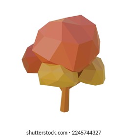 Tree. 3D tree low poly isometric vector illustration. The set of objects isolated against the white background