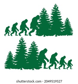 Tree abominable snowman bigfoot vector