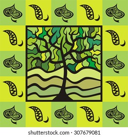 Tree abstract background vector illustration