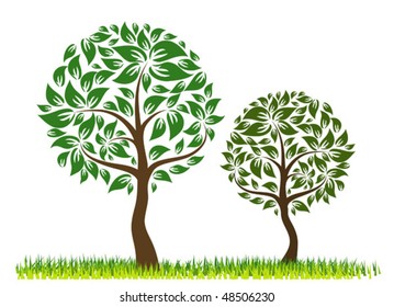 Tree abstract background, vector illustration