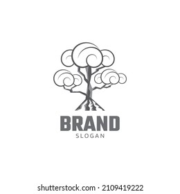 Tree abstract clouds logo design template
