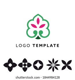Tree abstract geometric logo design. Eco minimalizm style symbol 