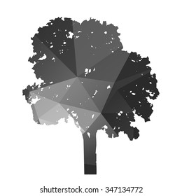 Tree. Abstract geometric vector silhouette