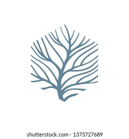 Tree. Tree abstract logo. Tree branches vector illustration. Part of set.