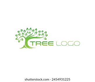 Tree abstract logo design illustration vector template.