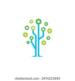 logotipo abstracto del árbol estilo moderno